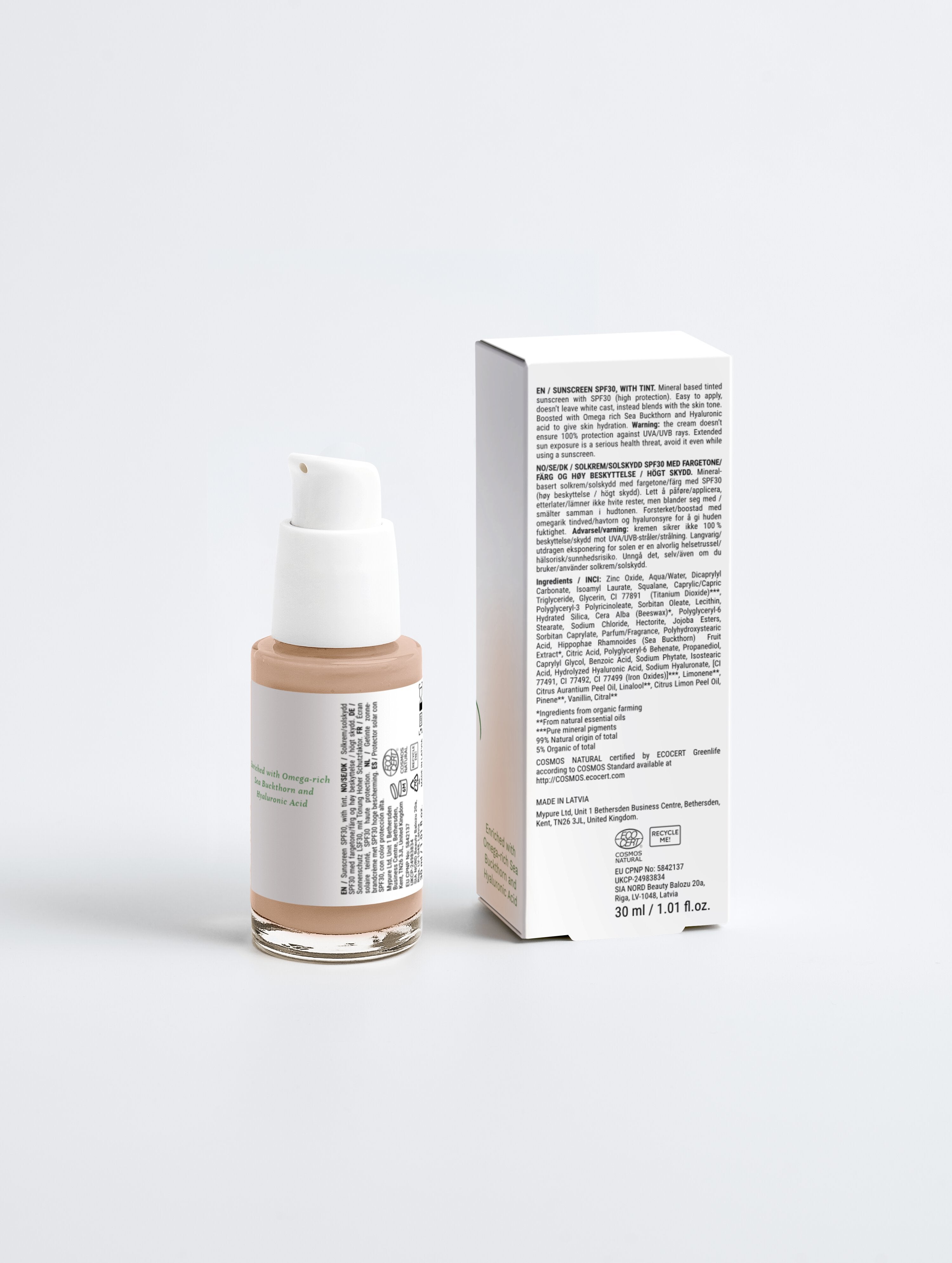 Sunscreen SPF30, with tint