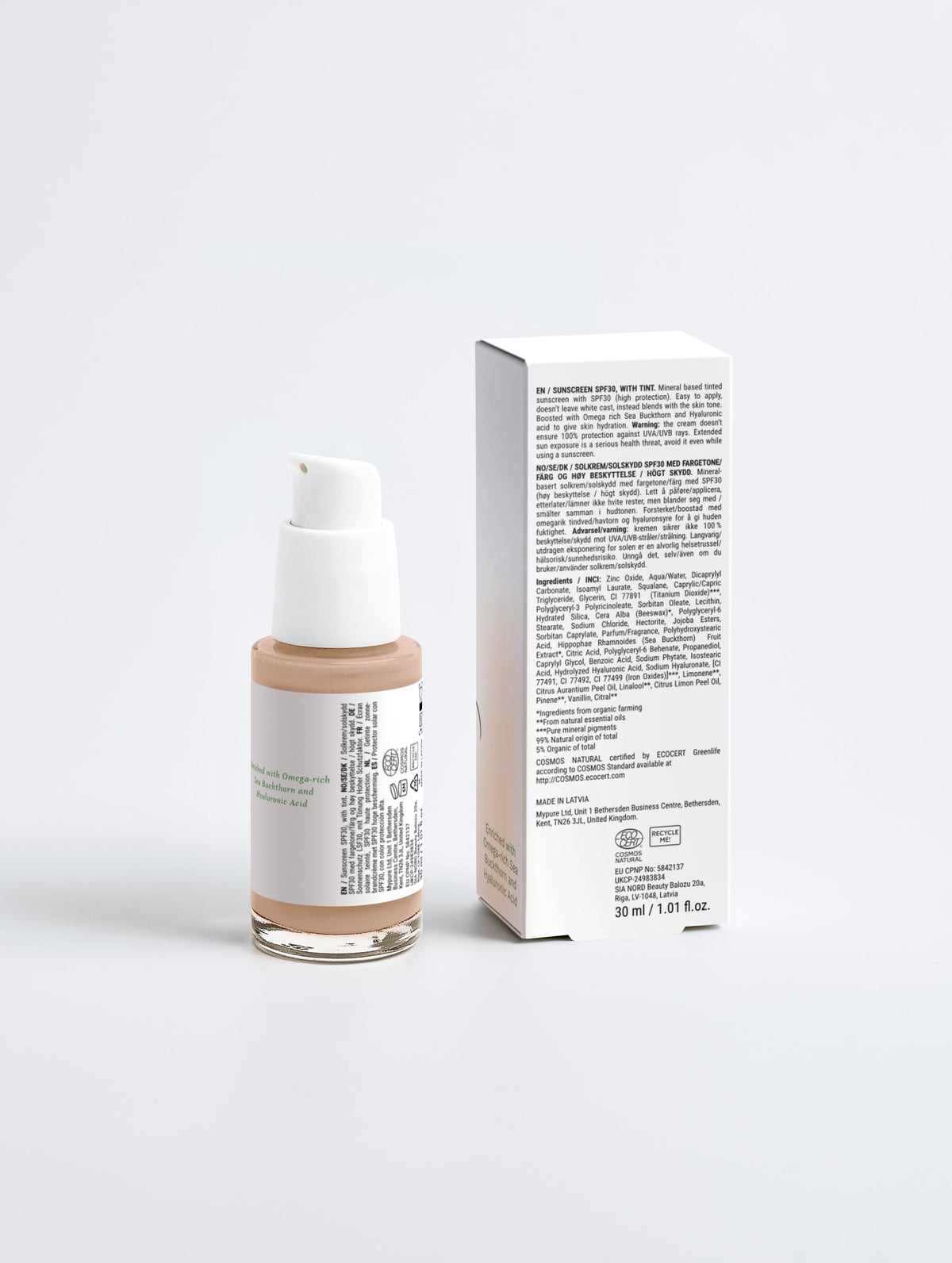 Sunscreen SPF30, with tint